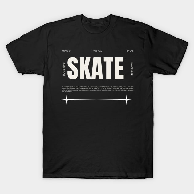 Skateboard Typhography streetwear gift T-Shirt by Estrella Design